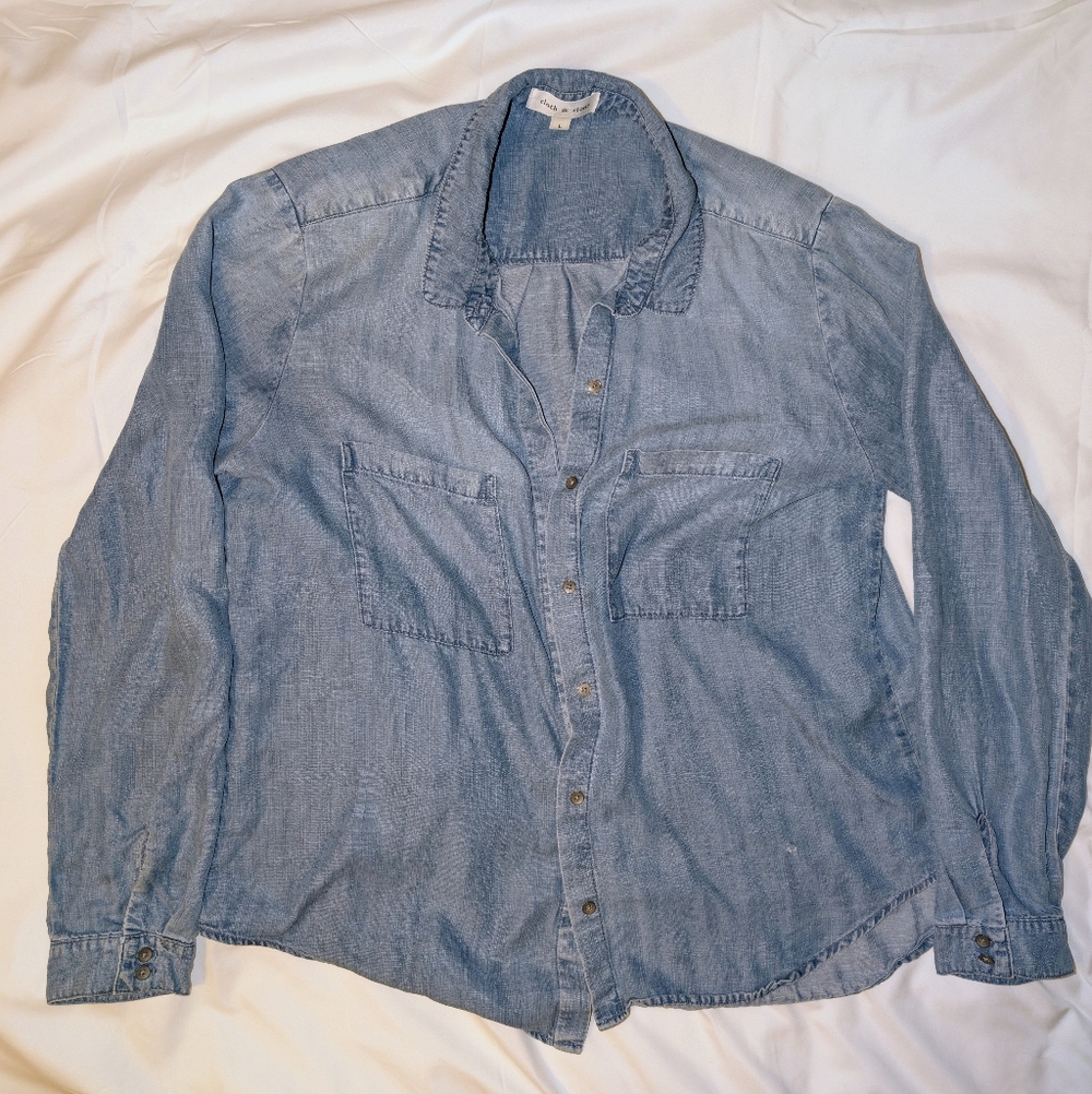 Long Sleeve Very Soft Denim Shirt Jacket